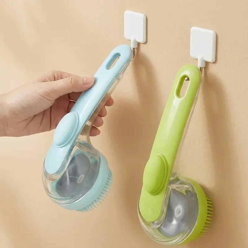 2-in-1 Pet Bath Brush with Soap Dispenser